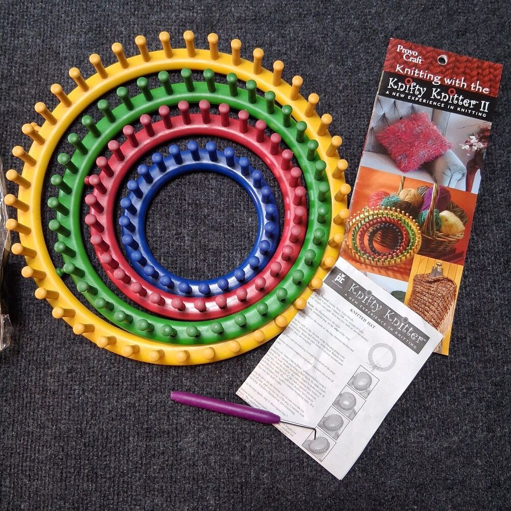Knifty Knitter Loom Set of 4 Round Looms Craft  11.5"/9.5"/7.5"/5.5" Provo Craft